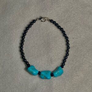 LMR Azure and Ebony Handmade Beaded Bracelet